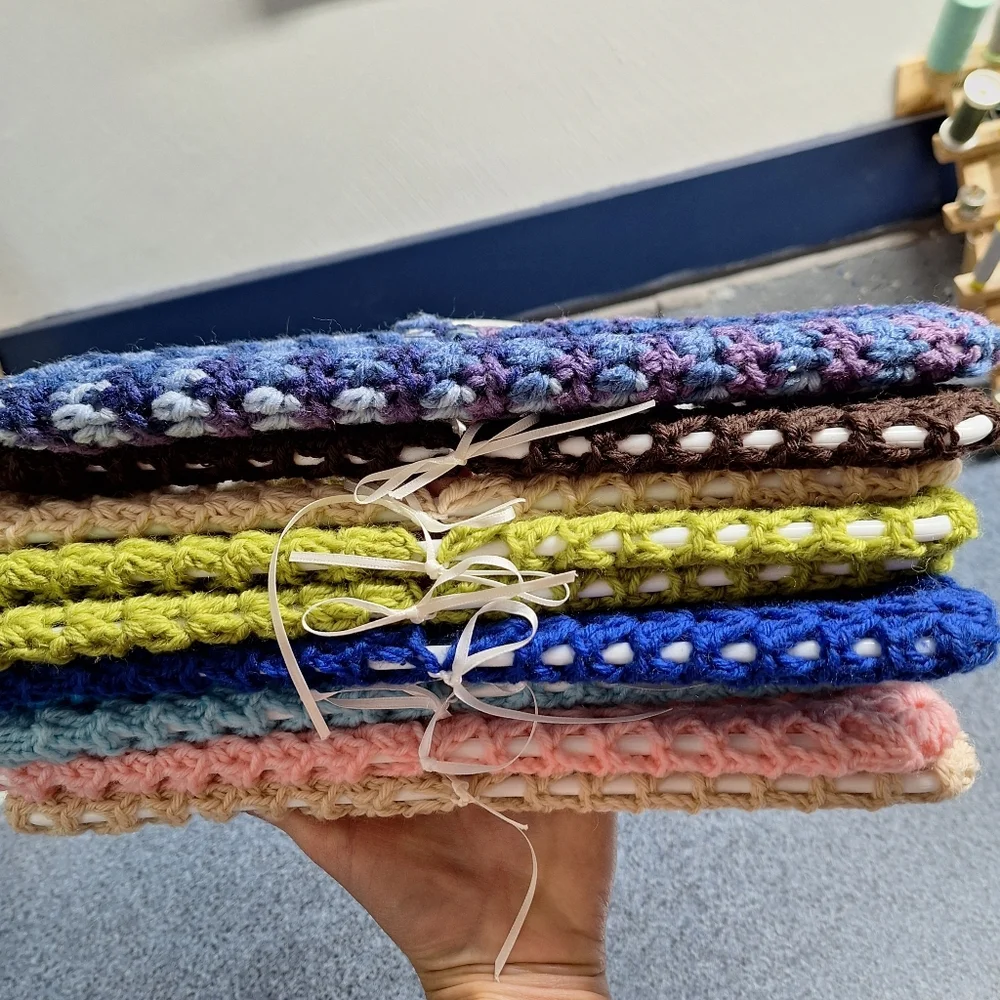 Handmade, Crocheted Children's Hangers With Animals, Cars, & Bows, Bundle of 10